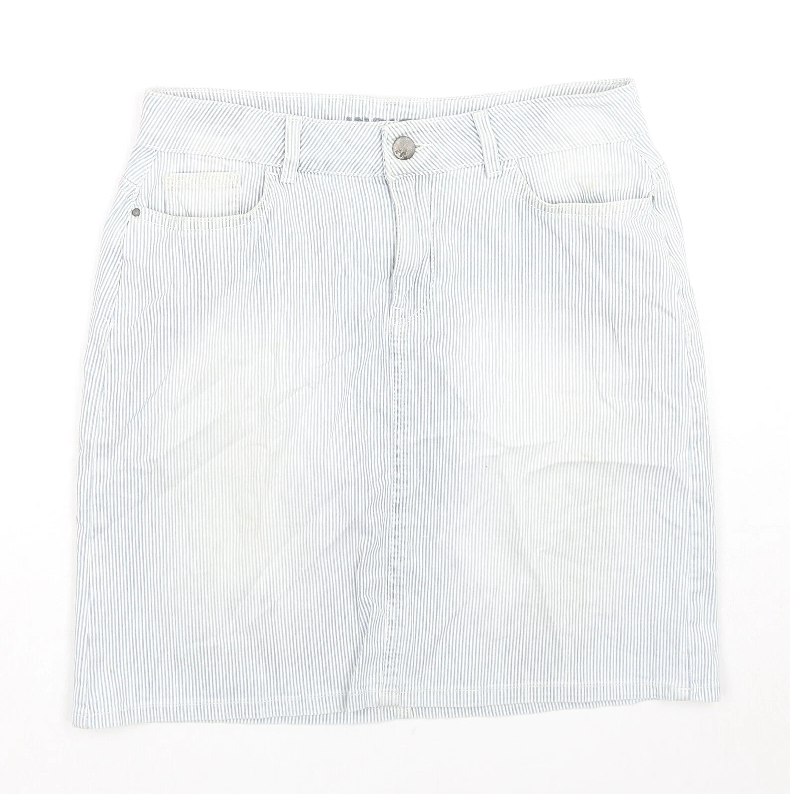 Indigo Womens Blue Cotton Blend A-Line Skirt Size 10
