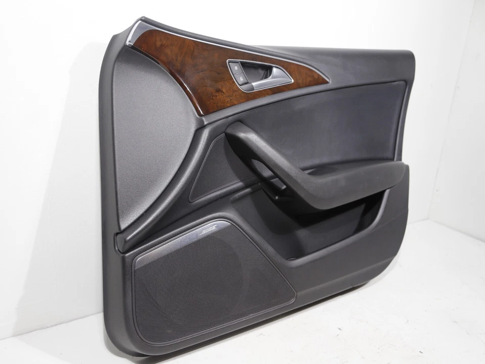 AUDI A6 C7 2012-2016 PASO DELANTERO DERECHO INTERIOR PUERTA PANEL MOLDURA NEGRO FABRICANTE DE EQUIPOS ORIGINALES 🚗 82 K Foto 2 de 4