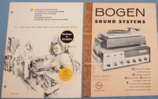 2 BOGEN PRESTO SOUND SYSTEMS  BROCHURE CATALOGS 1950's Amplifiers Speakers Mics