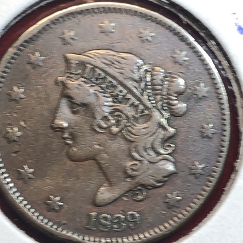 1839 Booby Head Coronet Head Large Cent Free Shipping