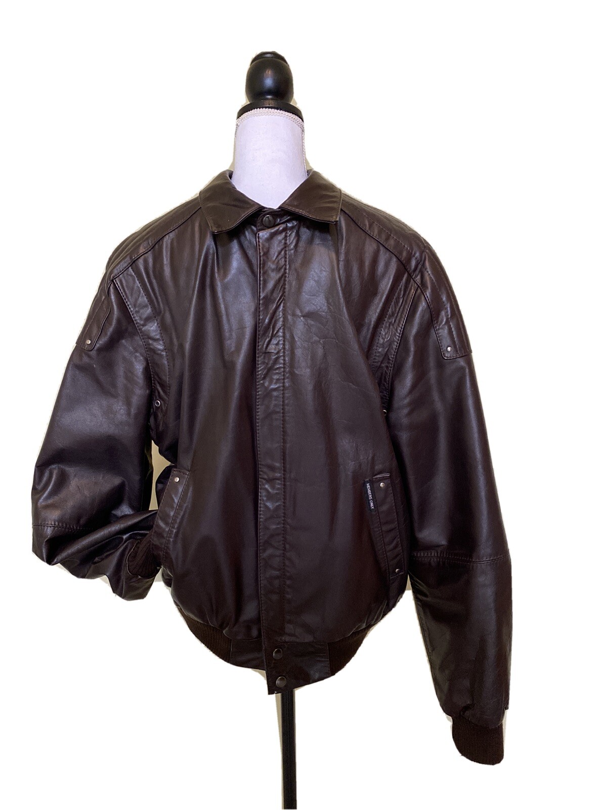 Members Only by Europe Craft Mens Size 42 Vintage Brown Leather Jacket Coat  RARE