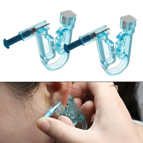 2Pcs Piercing Gun Disposable Sterile Ear Nose Piercing Kits Ear Rings Studs Tool image 2