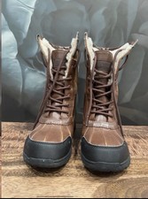 UGG Australia Kids Snow Winter Boots Size 2 Brown Leather