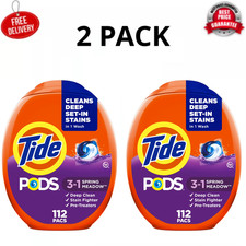Tide PODS Laundry Detergent Pacs Spring Meadow Scent 112 Ct HE 3-in-1, 2 Pack