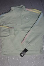 Girls Adidas Sweatshirt Mint 3 Stripe - AA3083 Size Large - O5