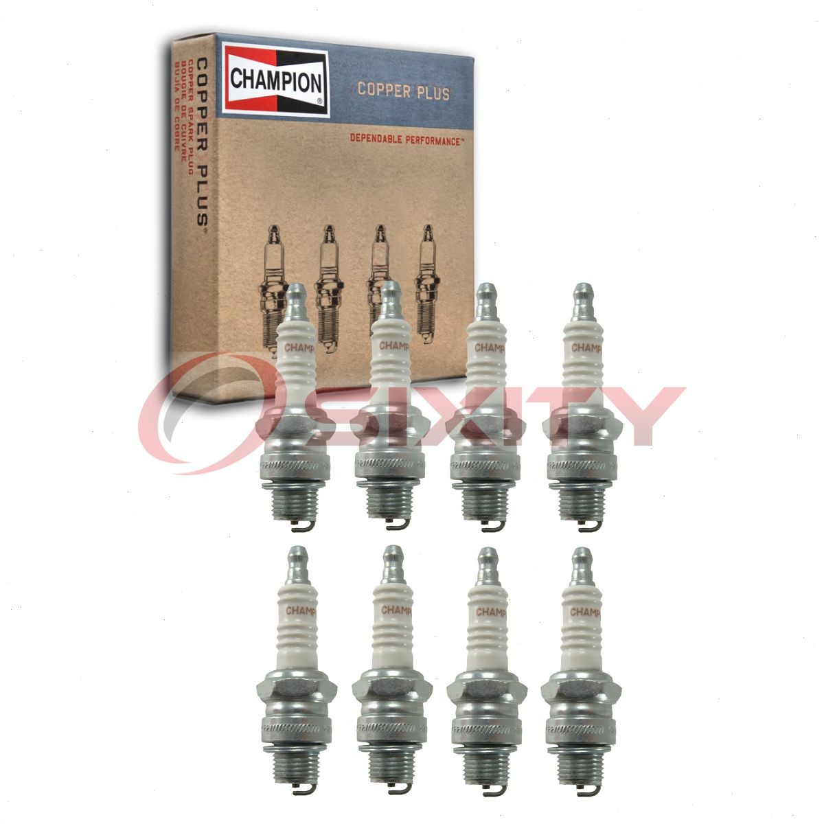 8 pc Champion Copper Plus Spark Plugs for 1948-1952 Ford F4 3.9L V8 Ignition ph