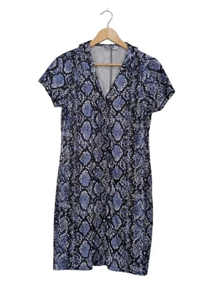 Markenlos Robe Décontractée Femme Bleu Imprimé Animal (EU 42, INT XL) - Photo 1/4