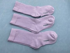 BOMBAS 3 Pairs Women's Lightweight Solid Purple Quarter Socks Size Med 8-10.5