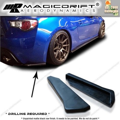 For 13-16 Scion FRS BRZ GT86 CS JDM Style Flat Rear Bumper Lip Side Aprons Pair