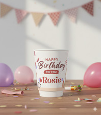 Paper Cups | Double Wall |   8/10/12 oz | Custom Girl's Birthday