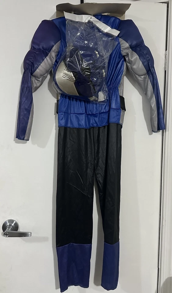 niños POWER RANGER AZUL DISFRAZ HALLOWEEN CON MÁSCARA PEQUEÑO 4/6 2 PC juego de simulación Foto 3 de 3