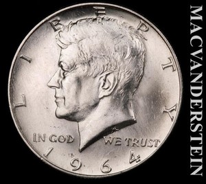 1964-D Silver Kennedy Half Dollar - Choice Gem Brilliant Unc  Lustrous  #L7914