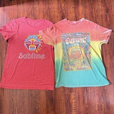 2-Sublime Sun T-Shirt Red/Orange Color Preowned Size Medium Men s Read Info Blw!