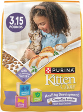Purina 1780015021 Kitten Chow 3.15 Lb. Chicken Flavor Dry Kitten Food 19.81 per pound