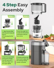 100 oz Cold Press Slow Juicer Machine 6.5" Extra Wide Chute 3-in-1 Smart Touch