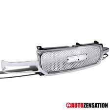 Fit 99-02 Gmc Sierra 1500 2500 00-06 Yukon Chrome Round Mesh Front Hood Grille Fit 99-02 Gmc Sierra 1500 2500 00-06 Yukon Chrome Round Mesh Front Hood Grille