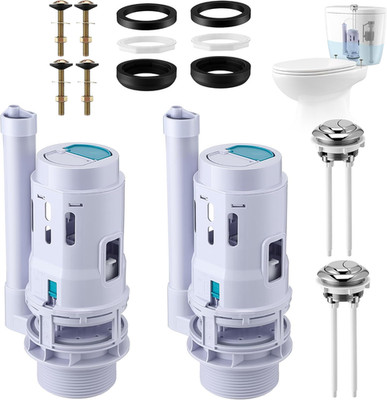 3 Inch Dual Flush Valve Replacement Kit with Top Push Button, Tank to Bowl Gaske