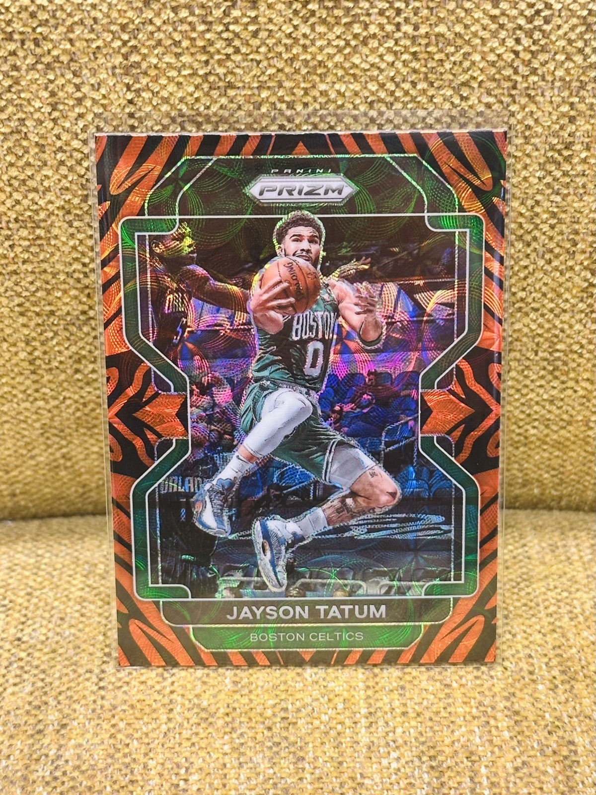 Jayson Tatum 2021-22 Panini Prizm #13 Tiger Stripe Choice Prizms Boston Celtics