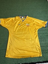 Vintage yellow and blue Umbro Soccer Jersey Size Large made in USA 