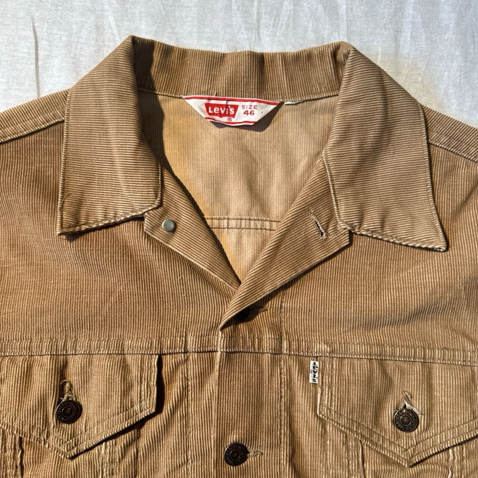 Chaqueta de Camionero Levi’s Tipo 3 Años 70 Pana Hecha en EE. UU. Para Hombre 46 L/XL Foto 2 de 4