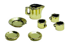 VTG Shackman NY Mini Tea Set 7 Piece Dinner for Toy Doll House Dining Miniatures