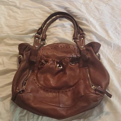 B. Makowsky Slouchy Brown Leather Shoulder Bag