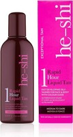 He-Shi Rapid 1 Hour Liquid Self Tan Medium Dark 150ml Express 1-hour Fast-acting