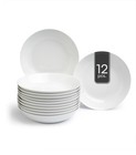 Suppenteller 12er Set Tiefteller Tafelservice Tief Porzellan Weiß Rund 20 cm