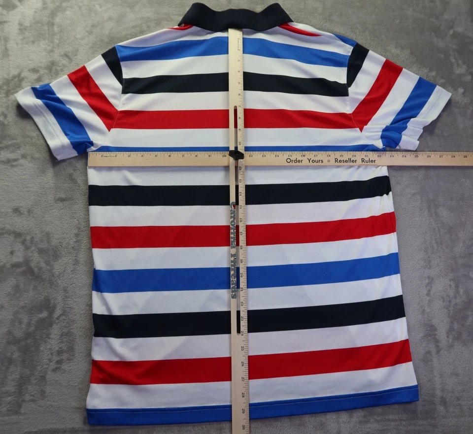 Camisa polo masculina Prince listrada desempenho tamanho XL tênis pickleball - Imagem 4 de 4