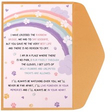 PEUTIER Dog Sympathy Card with Envelope, 8x5.3 Inch Pet Loss M, white, brown