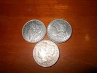 Morgan Silver Dollars lot of 3, 1882-O, 1889, 1890 XF/AU condition