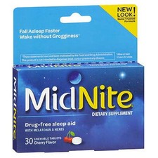 MidNite Sleep Aid Chewable Cherry Tablets 30 Tablets Value Pack of 3