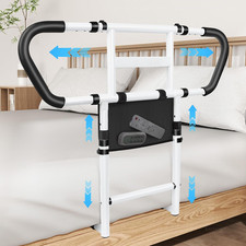 Bed Rails for Elderly Adults Safety: Adjustable Bedside Assist Rails with Storag
