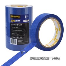 6 Rolls Blue Painters Masking Tape, 24 mm x 20 m x 145u, Walls Painting