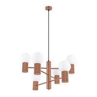 Kronleuchter Mokka Esstisch Aluminium Glas L:64 Cm G9 HäNgelampe Wohnzimmer