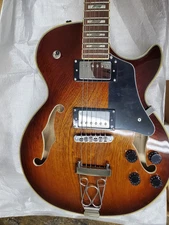 IYV-IJZ-300 TSB Jazz Solid hollow-Body Electric Guitar, Tobacco Sunburst