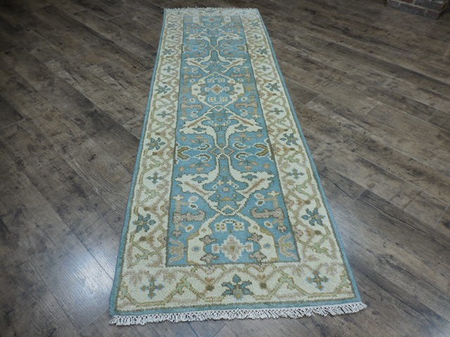 Turkish Oushak Hand Knotted Rug,Bohemian Oushak contemporary Rug 2.5x8 Ft