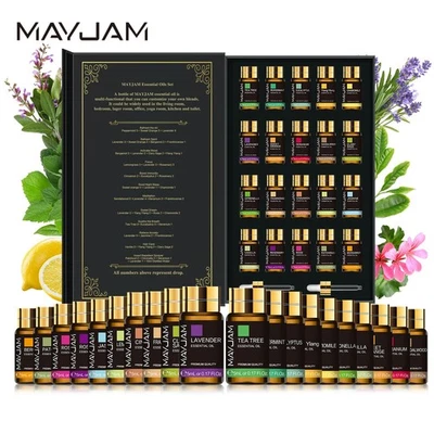 MAYJAM Ätherische Öle Set 20x 5ml Naturrein Aromatherapie Öl Duftöl für Diffuser