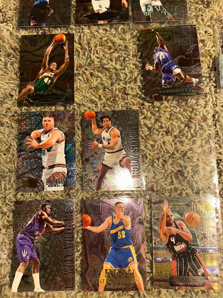 Lote de 35 tarjetas de baloncesto Fleer de metal 1996-97 Foto 3 de 4