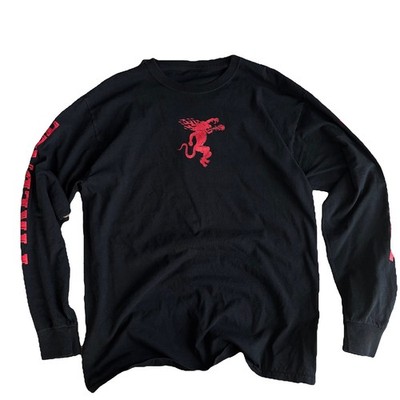 Fireball Whisky Tee Shirt Mens Large Black Long Sleeve Promo Alcohol Liquor Y2K