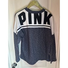 Women's Victoria's Secret Gray Pink Sweatshirt Size Medium