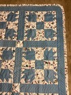 Vtg Handmade Bear Claw Patchwork Quilt Baby Blanket W/ Ruffled Edges 43” X 63” — photo 6