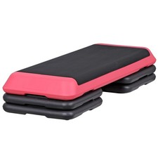 43'' Aerobic Step Platform Adjustable Exercise Workout Stepper w/4 Risers Pink