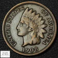 1908 S Indian Head Copper Cent 1C