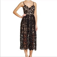Aqua Black Sweetheart Neckline  Lace Cami Midi Dress, EUC, Size XS, MSRP $148