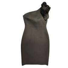 NEW Eliza J One Shoulder Sheath Cocktail Dress 6 Scuba Party 3D Flower $148