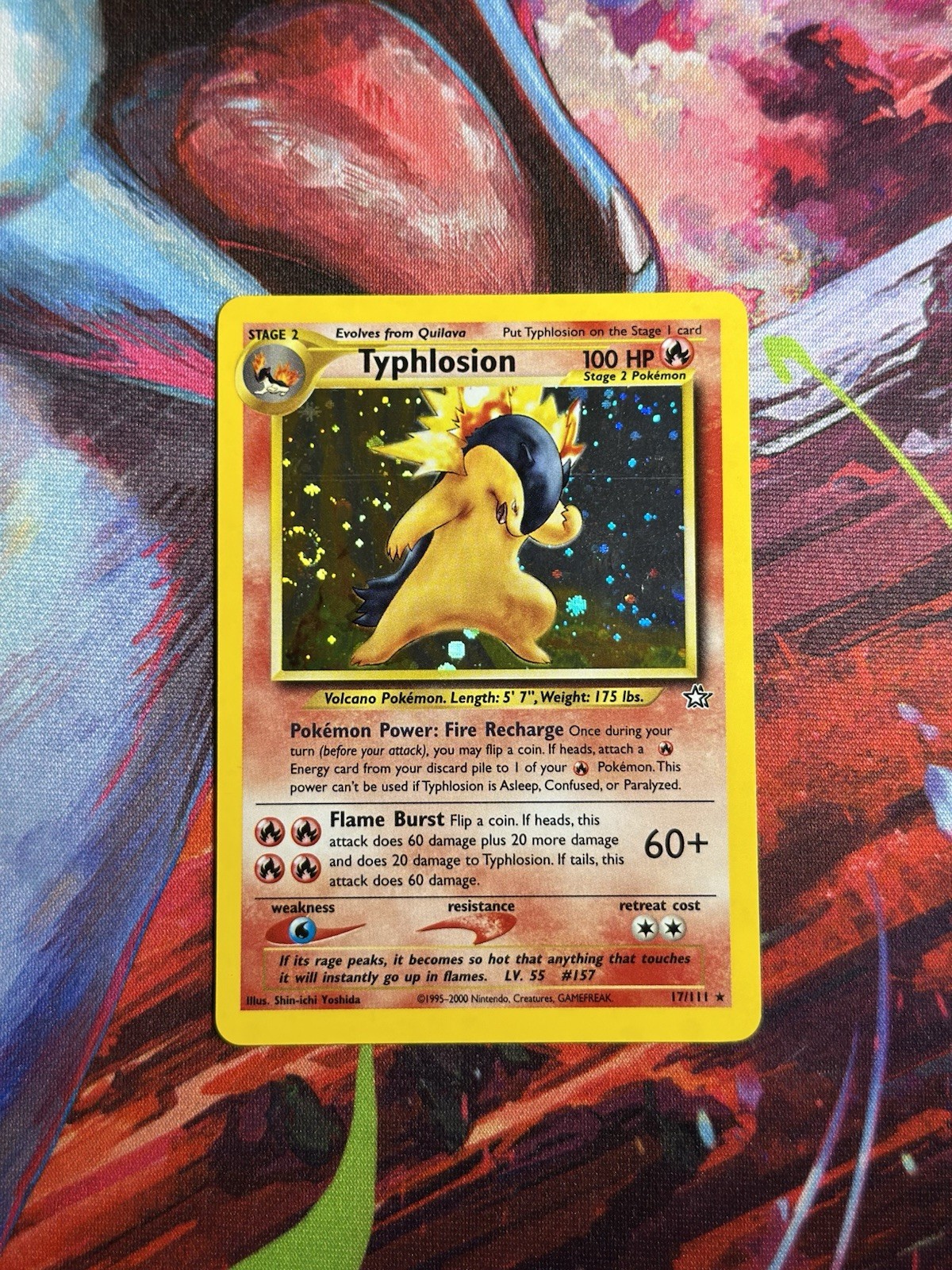 Typhlosion - 17/111 Neo Genesis Unlimited Holo Rare SWIRL Pokemon NM SWIRL