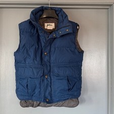 Men's Vintage REI Goose Down Zip Puffer Vest Sz S Navy Blue Outdoor Gorpcore