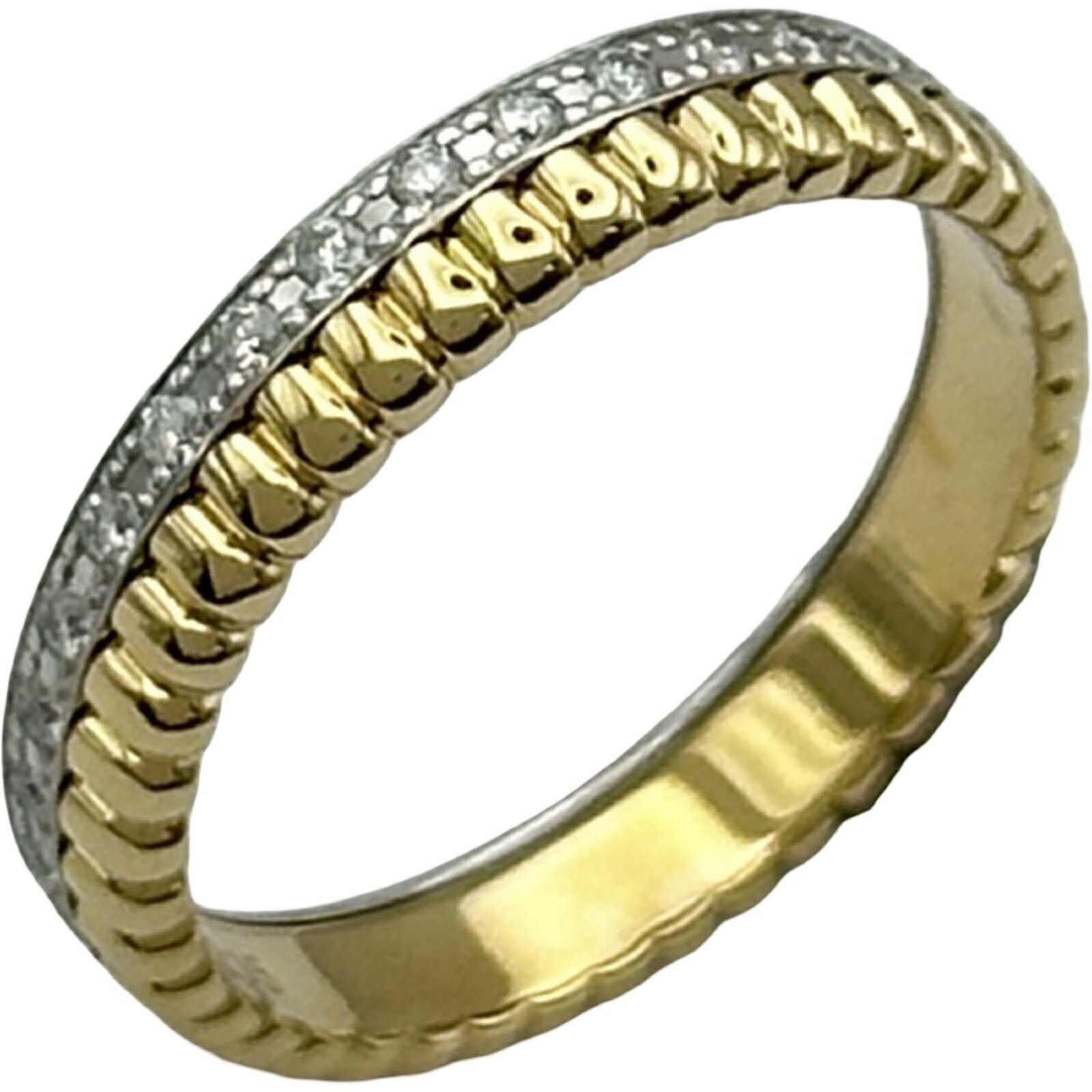 Boucheron Quatre Radiant Ring Half Gold 18K Diamond Jewelry US Size #4.5 2.9g