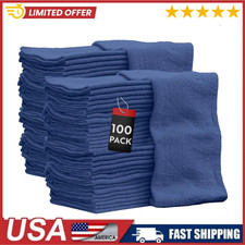 Nabob Wipers Auto Mechanic Shop Towels Shop Rags 100 Cotton, 100 Pack Blue Size